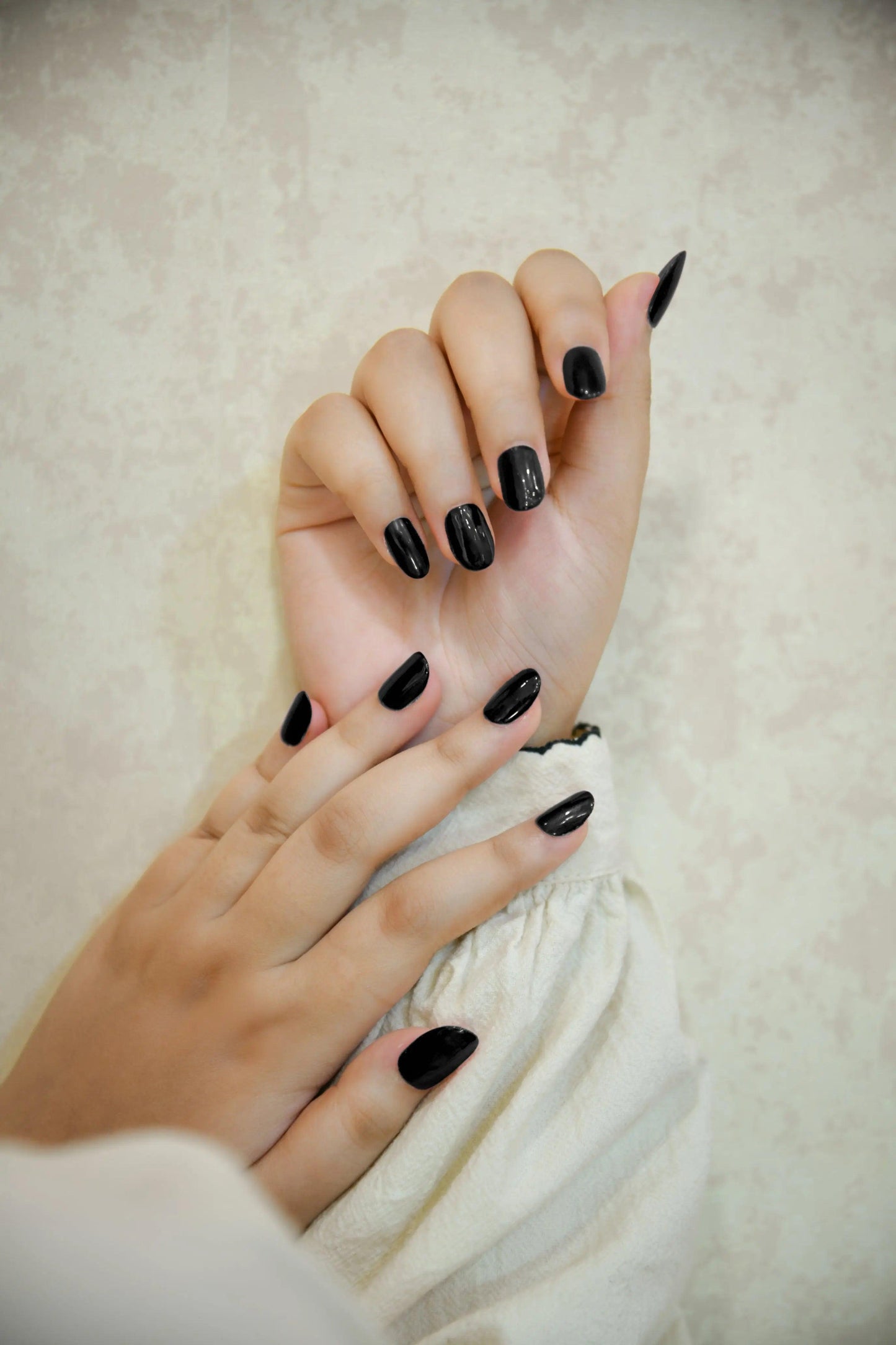 Midnight Mystique Black Silicone Press-On Nails - Twinkle Touch