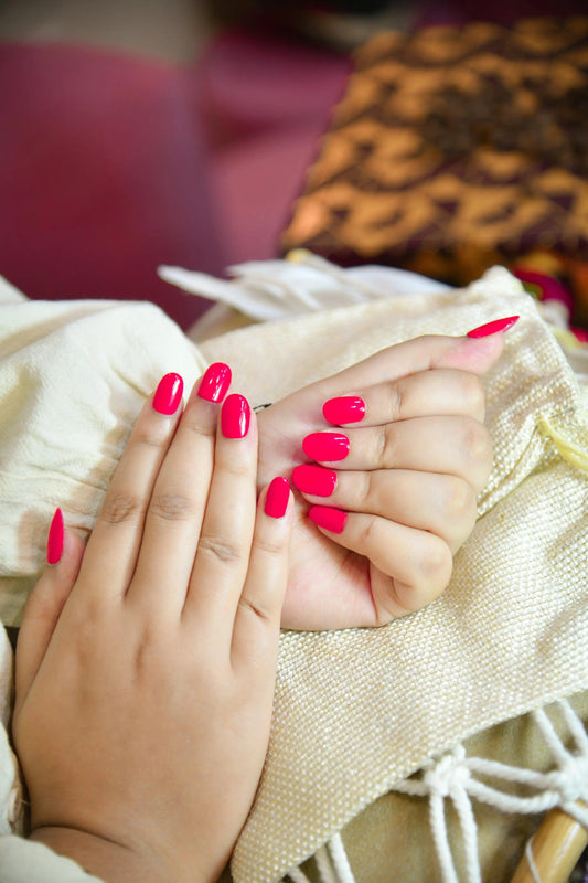 Crimson Charm Silicone Press-On Nails - Twinkle Touch