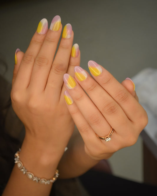 Sunset Glow Silicone Press-On Nails Twinkle Touch