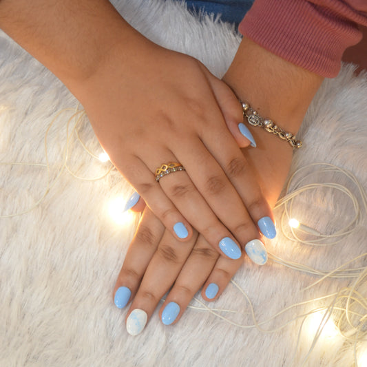 Mid-day Blues Silicone Press-On Nails