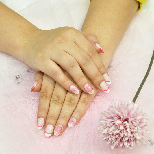 Rosy Horizon Silicone Press-On Nails