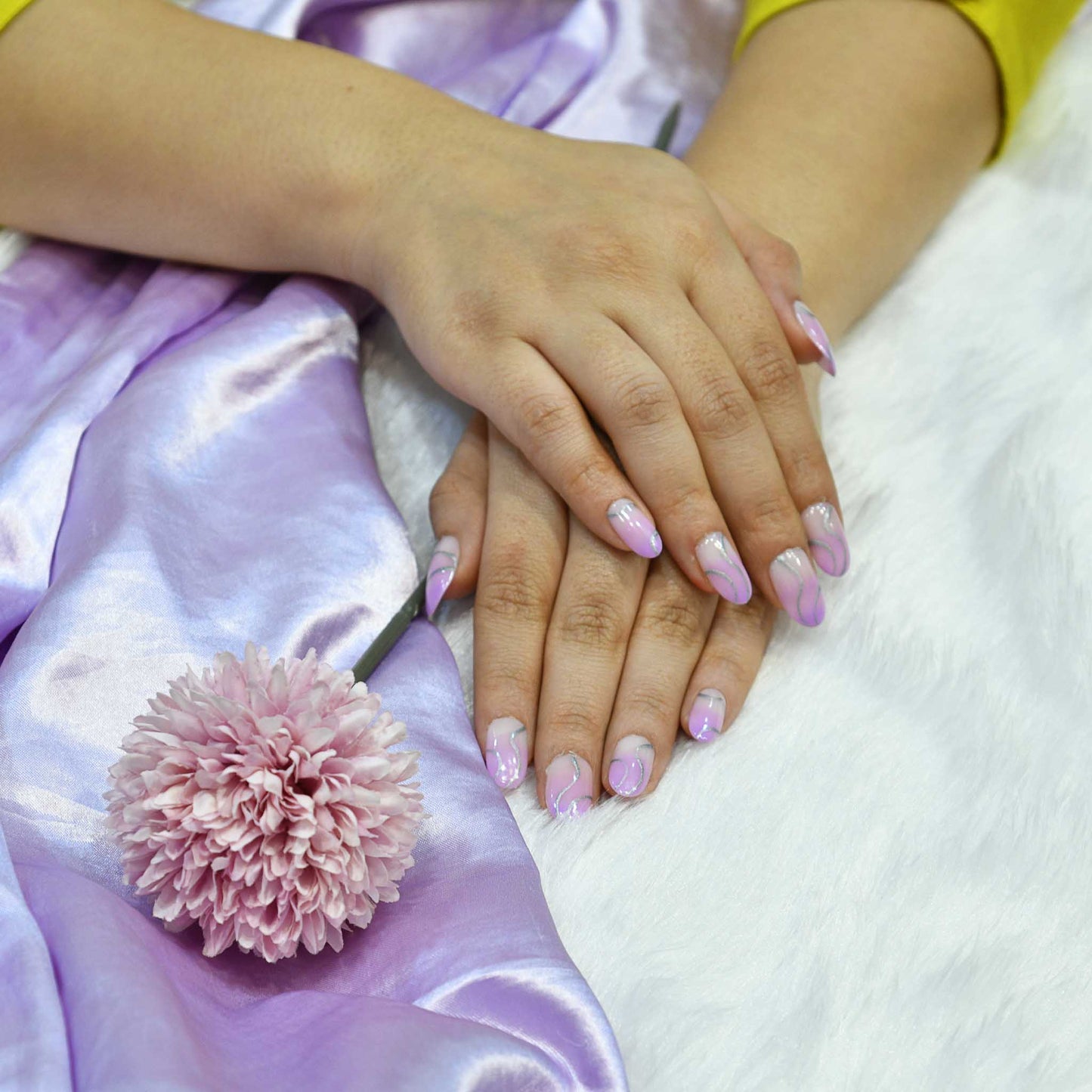 Celestial Lines Silicone Press-On Nails