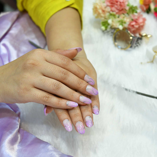 Celestial Lines Silicone Press-On Nails