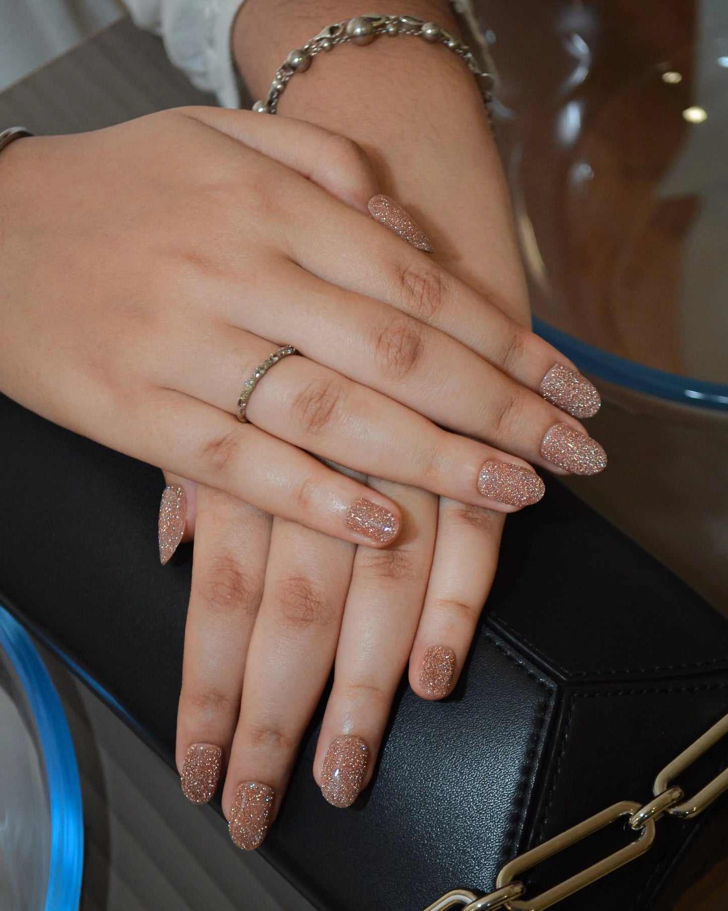 DarkSalmon Silicone Press-On Nails - Twinkle Touch