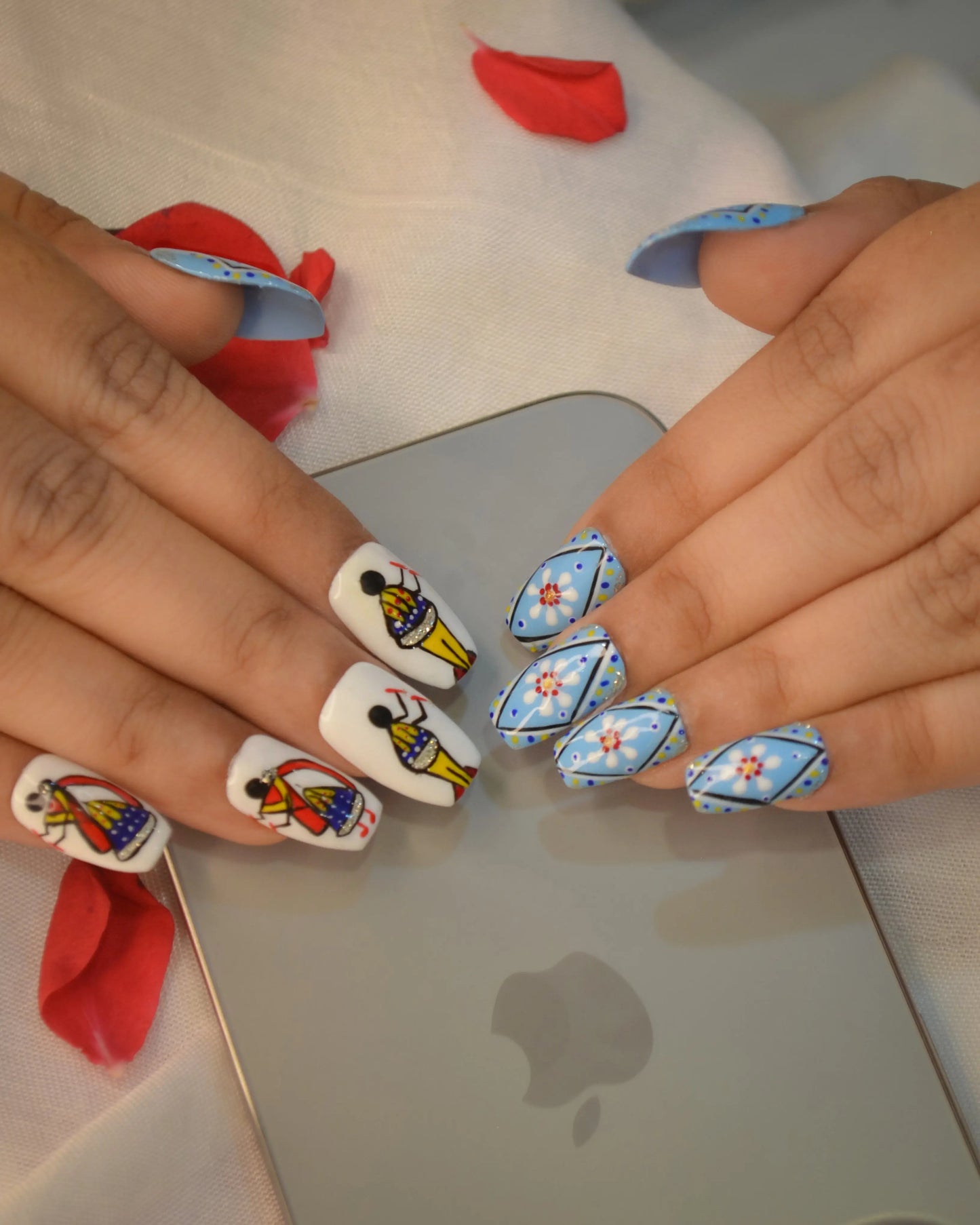 Garba Nights Special Silicone Press-On Nails Twinkle Touch