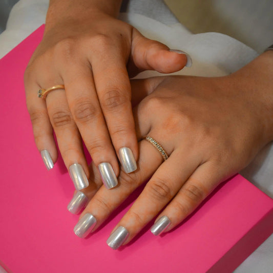 Gray Cloud Silicone Press-On Nails - Twinkle Touch