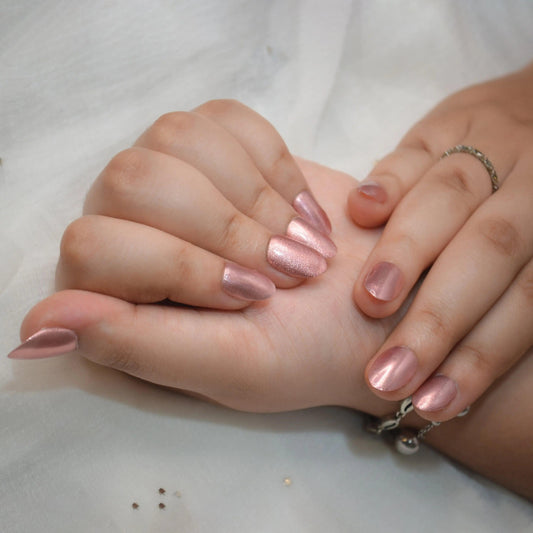Khaki Rose Silicone Press-On Nails - Twinkle Touch