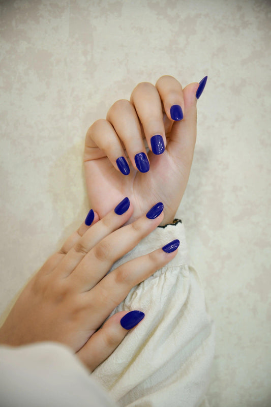 Twilight Indigo Midnight Blue Silicone Press-On Nails - Twinkle Touch