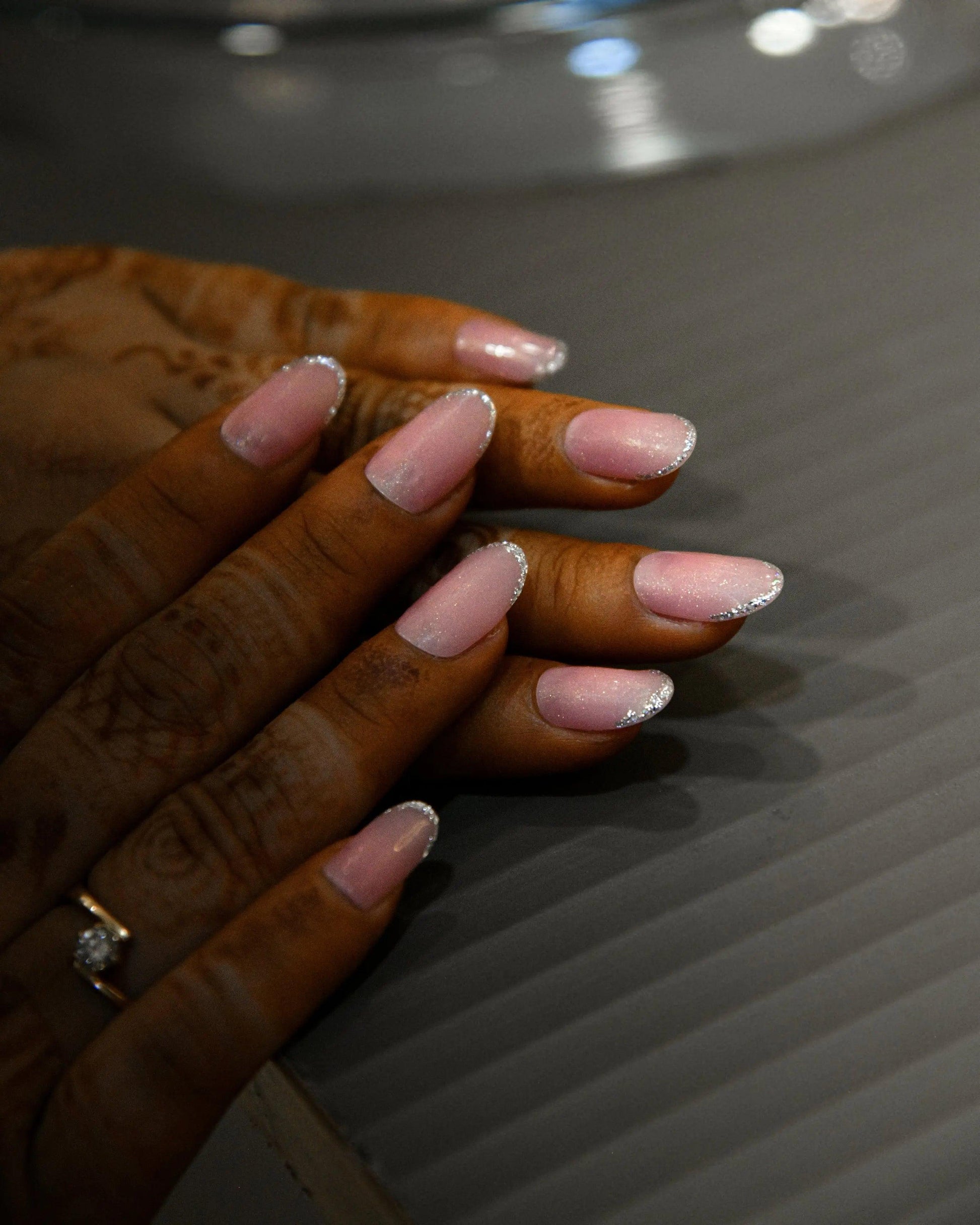 Pink Sparkle Silicone Press-on Nails - Twinkle Touch