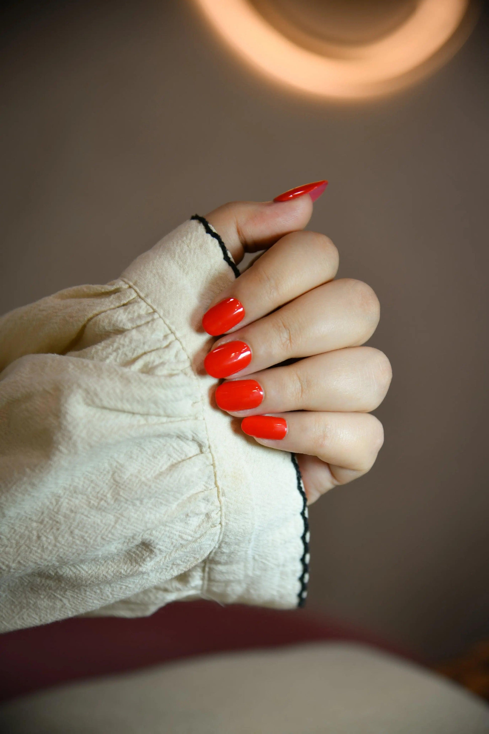 Scarlet Elegance Red Silicone Press-On Nails - Twinkle Touch