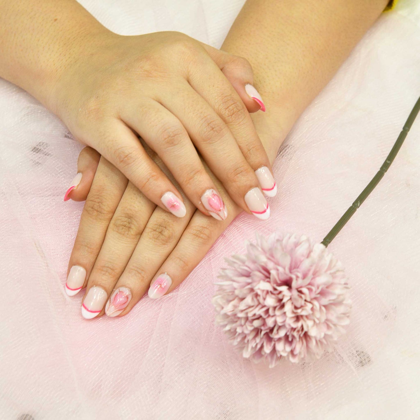 Rosy Horizon Silicone Press-On Nails