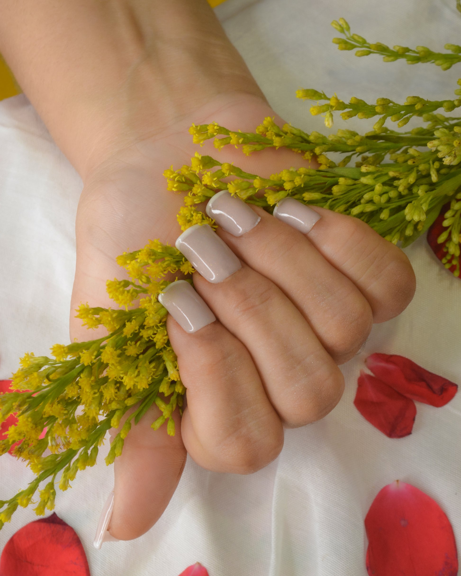 Gold Pink Glow Silicone Press-On Nails Twinkle Touch