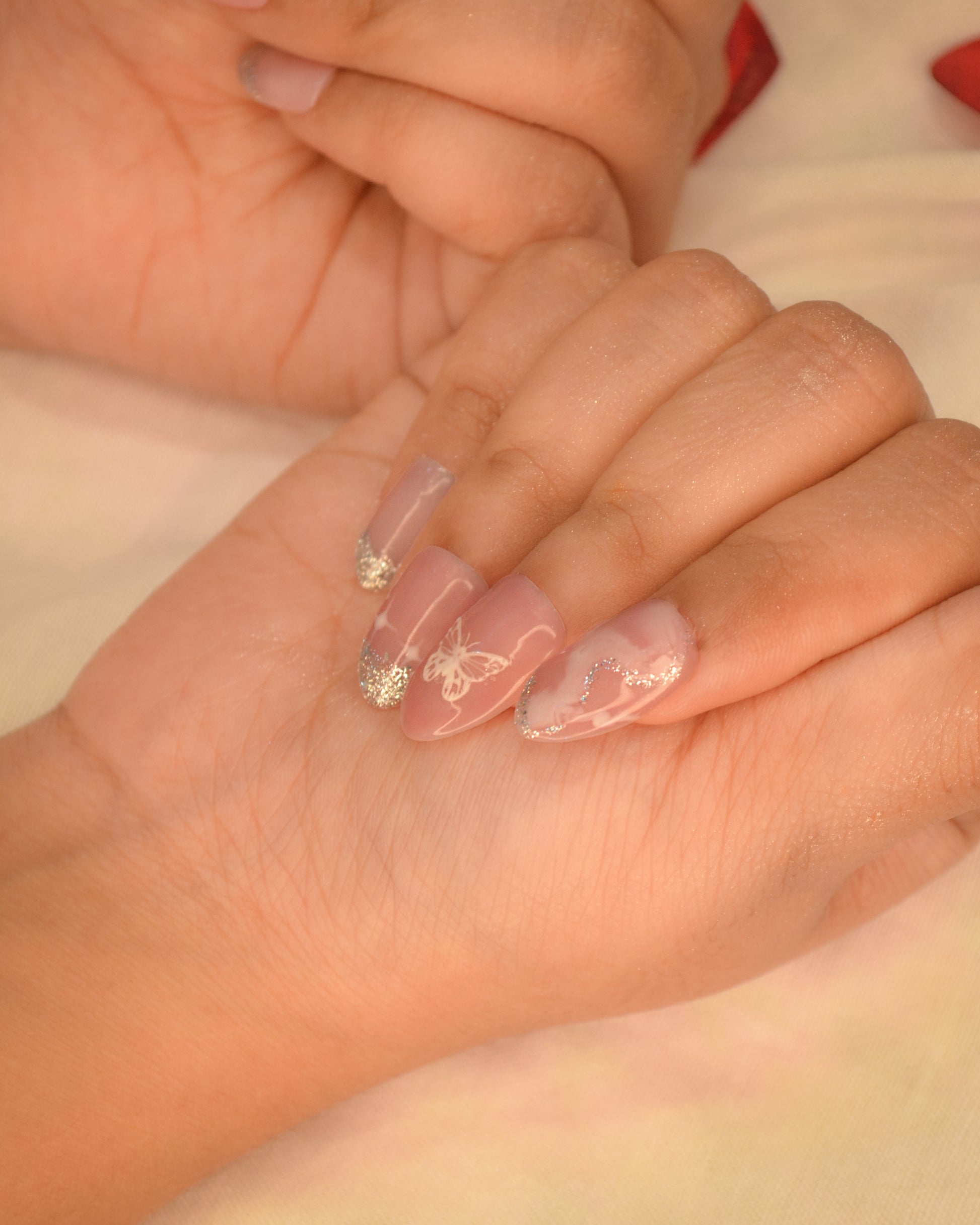 Silver Sparkle Dreams Silicone Press-On Nails - Twinkle Touch